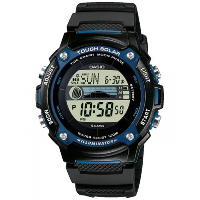 Наручные часы мужские CASIO черные W-S210H-1AVEG